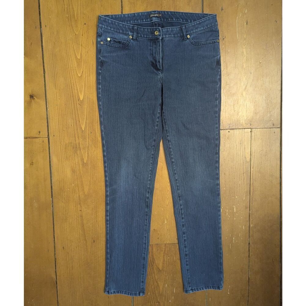 J Mclaughlin Jeans Womens Sz 10 Blue Denim Slim Fit Stretch Mid Rise Medium Wash